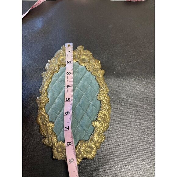 Vintage Floral Oval Picture Frame Padded Front Brooch Board Sewing Needle Holder - Picture 2 of 6